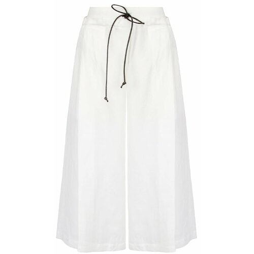 фото Брюки кюлоты isabel benenato, трикотажные, размер 42, белый