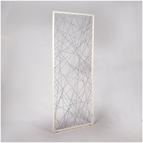 Перегородка для зонирования WEBBY со шнурком, 800х2200, белый муар / серебро