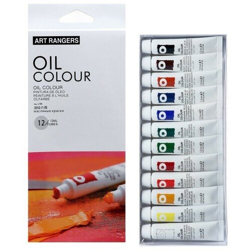 Набор для творчества/Принадлежности для рисования/Краски масляные 12 цветов в металл тубе 12 мл в картонной коробке