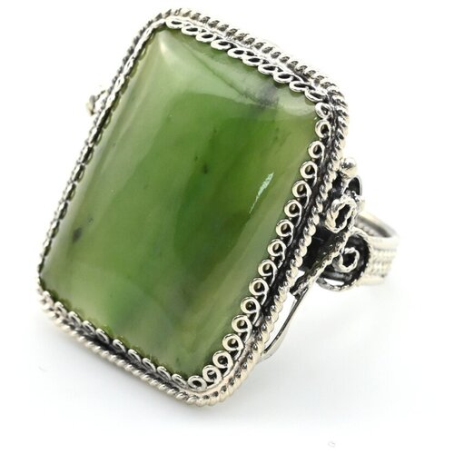 Кольцо Радуга Камня, нефрит, размер 16.5, зеленый кольцо радуга камня нефрит размер 18 зеленый
