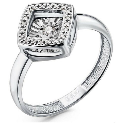 Кольцо Костромской Алмазный Дом, золото, 585 проба, родирование, бриллиант, размер 16, золотой