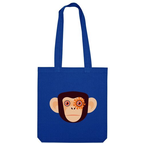 Сумка шоппер Us Basic, синий мужская футболка кибер обезьяна шимпанзе l красный