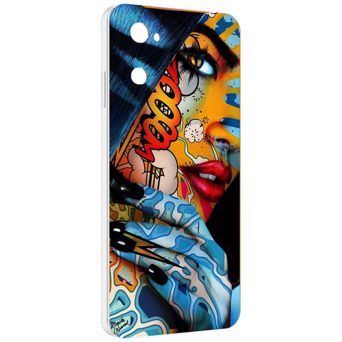 Чехол MyPads девушка разрисованная краскам иженский для UleFone Note 12 / Note 12P задняя-панель-накладка-бампер