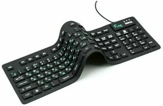 Гибкая водостойкая бесшумная проводная клавиатура KFX-03U