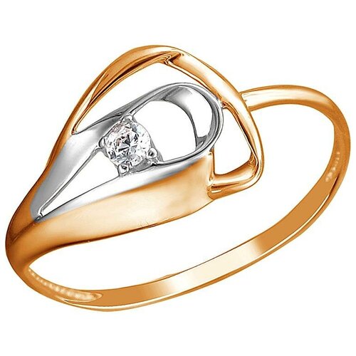 фото Эстет кольцо с 1 фианитом из красного золота 01к1112984р, размер 17.5