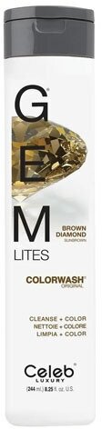 Celeb Luxury Gem Lites Colorwash: Красящий шампунь для яркости цвета (Gem Lites Shampoo), Brown Diamond-Коньячный Бриллиант / 244 мл