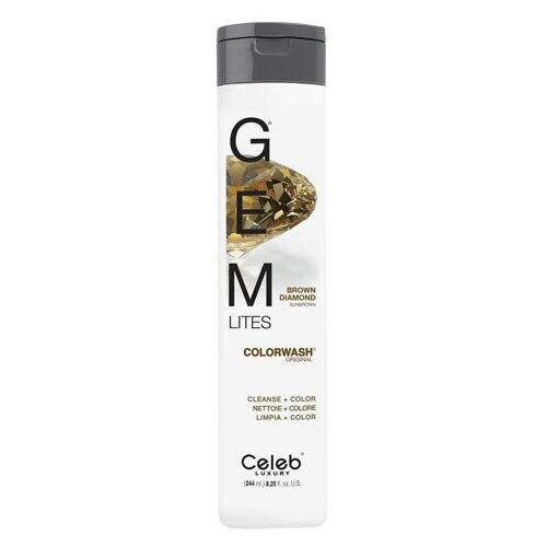 Celeb Luxury Gem Lites Colorwash: Красящий шампунь для яркости цвета (Gem Lites Shampoo), Brown Diamond-Коньячный Бриллиант / 244 мл celeb luxury шампунь для яркости цвета цитрин gem lites shampoo citrine 244 мл