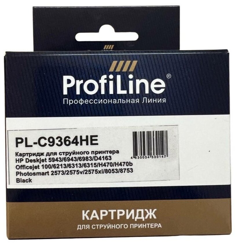 Картридж 129 для PhotoSmart C4183, C5283, 2573, OfficeJet 100 C9364HE ProfiLine черный