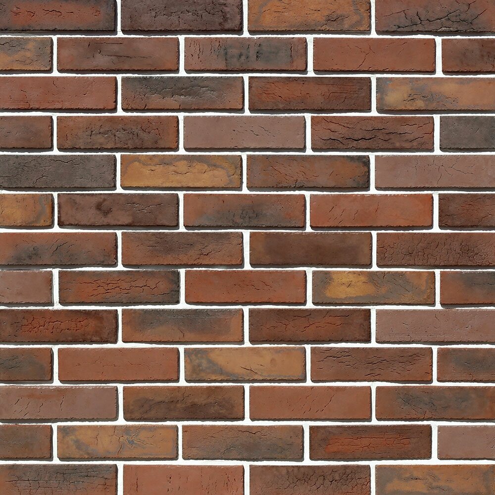 фото Искусственный камень White Hills Терамо Брик II махагон коричневый (70 шт.=1,34 кв. м)