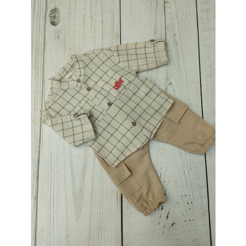 фото Льняная двойка на мальчика (рубашка малыши) (86) бутик для малышей "мой ангелок"