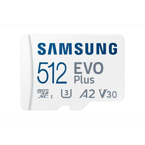 Карта памяти microSDXC Samsung 512Gb Evo Plus 130Mb/s U3 A2 V30 4K UHD MB-MC512KA/EU, 1шт.