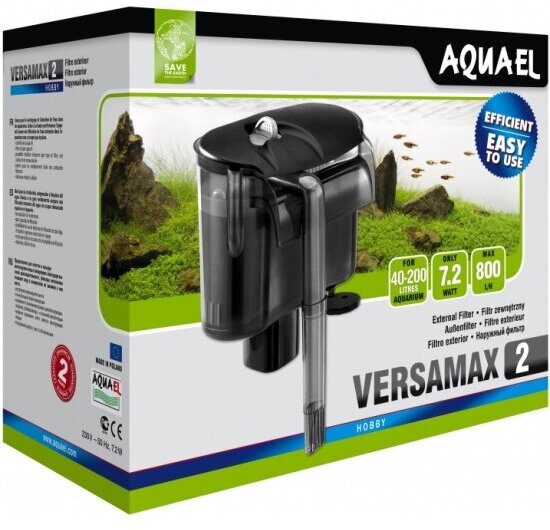 Внешний навесной фильтр Aquael VERSAMAX 2 для аквариума 40 - 200 л (800 л/ч, 7.2 Вт)