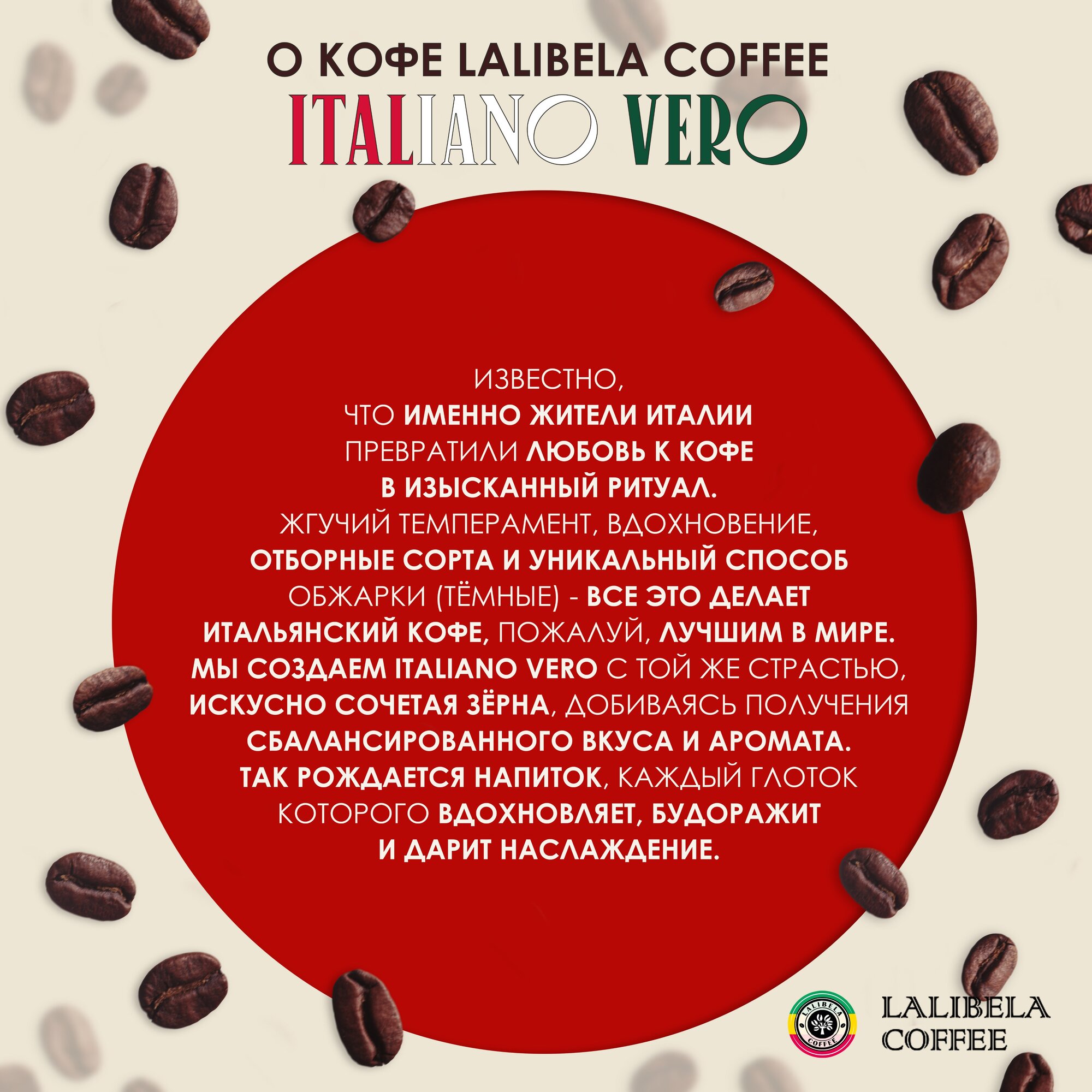 Кофе в зернах LALIBELA COFFEE ITALIANO VERO 200 гр - фотография № 3