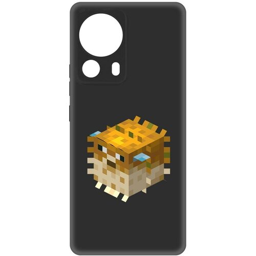 чехол накладка krutoff soft case minecraft иглобрюх для honor10x lite черный Чехол-накладка Krutoff Soft Case Minecraft-Иглобрюх для Xiaomi 13 Lite черный