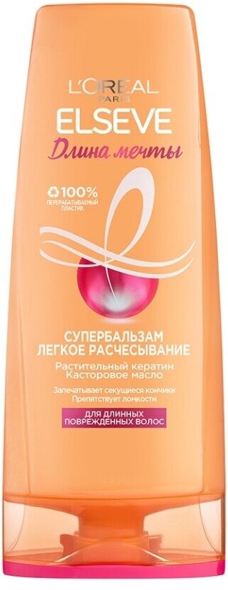 Бальзам для волос L'Oreal Elseve Длина Мечты Легкое расчесывание для длинных, поврежденных волос, 400 мл