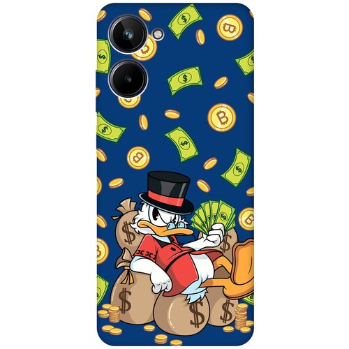 Матовый чехол Rich Scrooge для Realme 10 4G / Рилми 10 4Г с 3D эффектом синий матовый чехол lazybones w для realme 10 4g рилми 10 4г с 3d эффектом синий