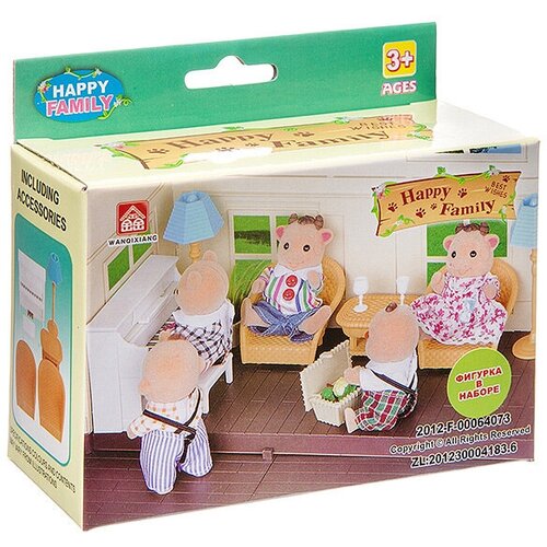 Игровой набор Bondibon Happy Family с фигуркой зверюшки, комната (Д93757)