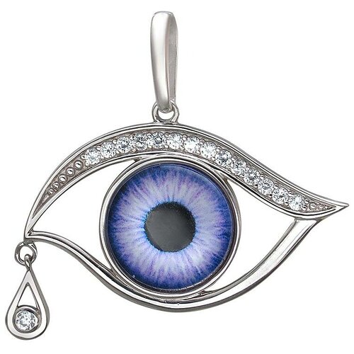фото Эстет подвеска глаз с ювелирным стеклом и фианитами из серебра 01п252696-7
