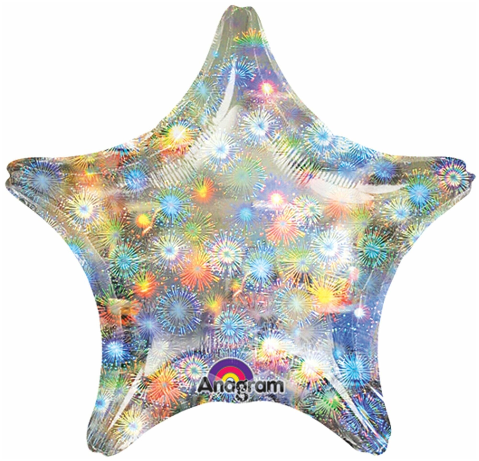 Воздушный шар фольгированный Anagram звезда, на Новый Год, Фейерверки, 48 см