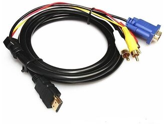 Переходник VGA/HDMI to 3 RCA видео аудио AV кабель
