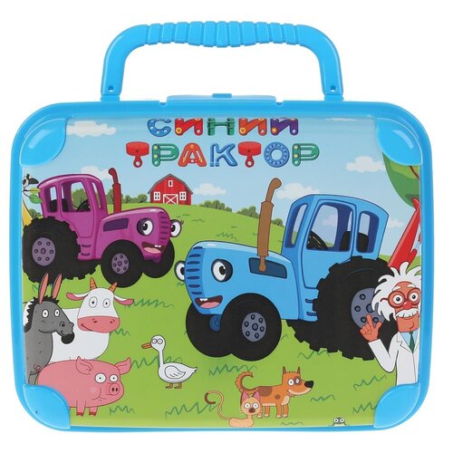 Ланч-бокс с ручкой синий трактор 158 мм х 196 мм х 69 мм бытпласт LB53799STR