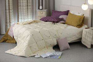 Одеяло Ившвейстандарт Любимая овечка, теплое, 200 x 220 см, бежевый/серый