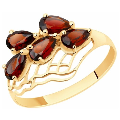 фото Sokolov кольцо из золота с гранатами 716035, размер 18