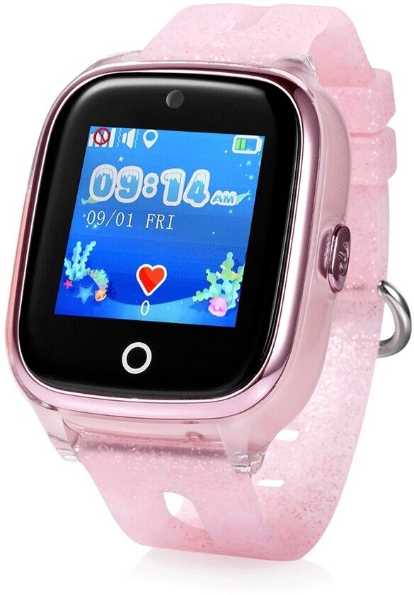 Умные часы для детей Wonlex Smart Baby Watch KT01 (2G) с сим картой, функцией телефона, GPS трекером, камерой, кнопкой SOS и вибровызовом. Розовый