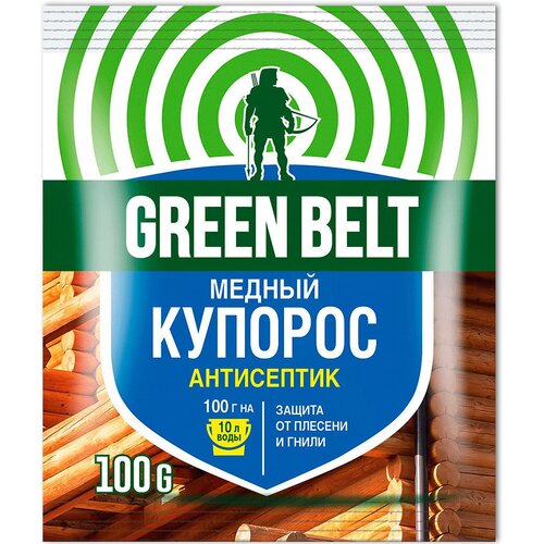 Средство для обработки древесины Медный купорос 100гр порошок, в пакете, Грин Бэлт (Россия)