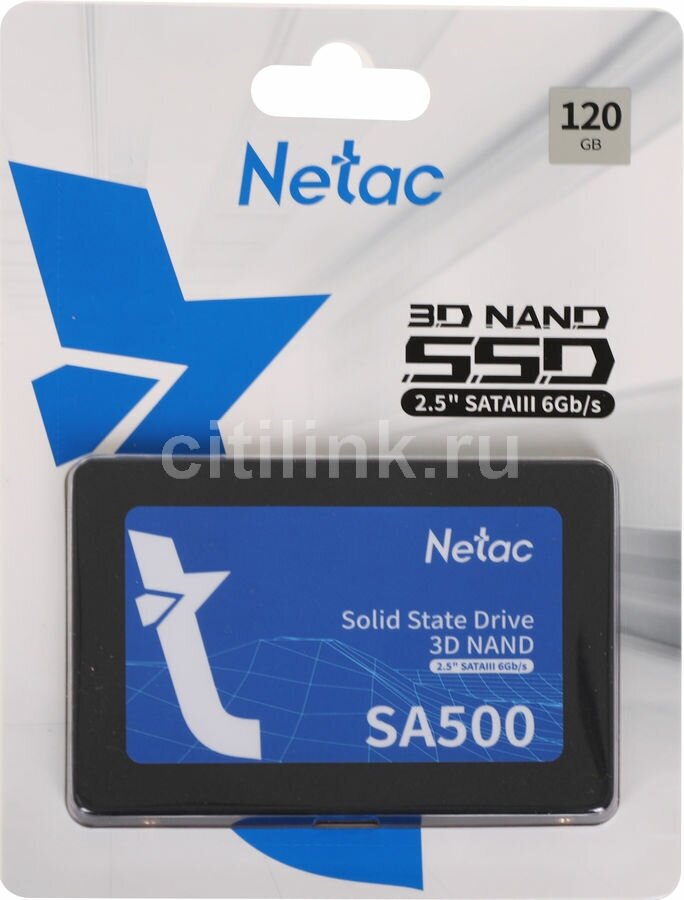 Внутренний SSD Netac 120GB SA500, SATA-III, R/W - 500/400 MB/s, 2.5", 3D NAND - фотография № 4