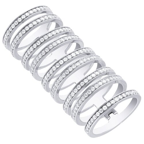 фото Element47 кольцо из серебра 925 пробы с кубическим цирконием dm0504r_ko_002_wg, размер 17.5