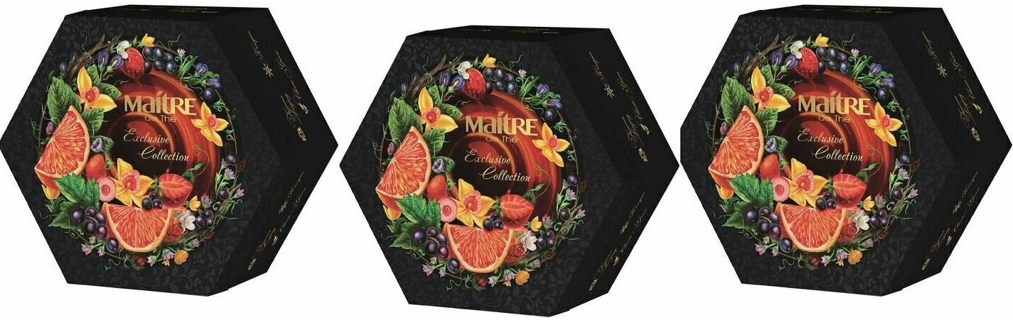 Maitre Чай ассорти Exсlusive Collection 12 вкусов в саше 60 пак, 3 упаковки