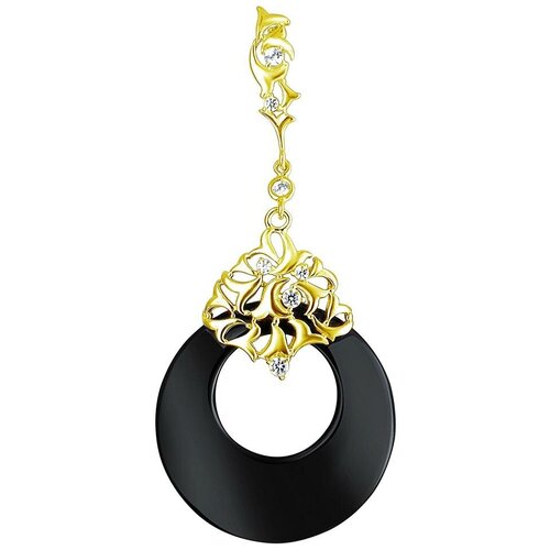 фото Эстет подвеска с агатом и фианитами из жёлтого золота 01п4310124-1