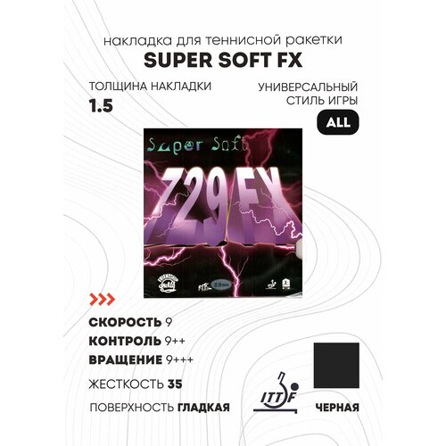 Friendship Накладка Friendship 729 FX Super Soft (Черный, 1,5)