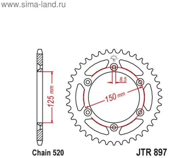 Звезда ведомая JTR897 42