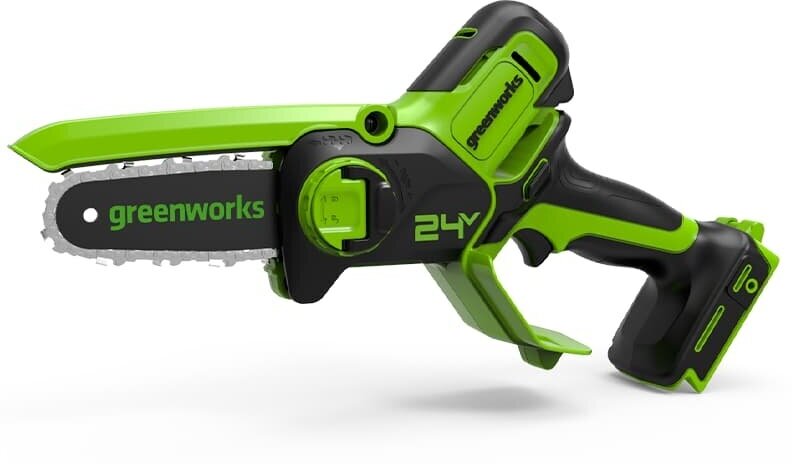 Цепная мини-пила Greenworks G24MCS10K2 24V 2008207UA (10 см) аккумуляторная c 2 Ач аккумулятором и зарядным устройством