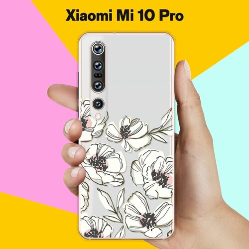 Силиконовый чехол Цветы на Xiaomi Mi 10 Pro