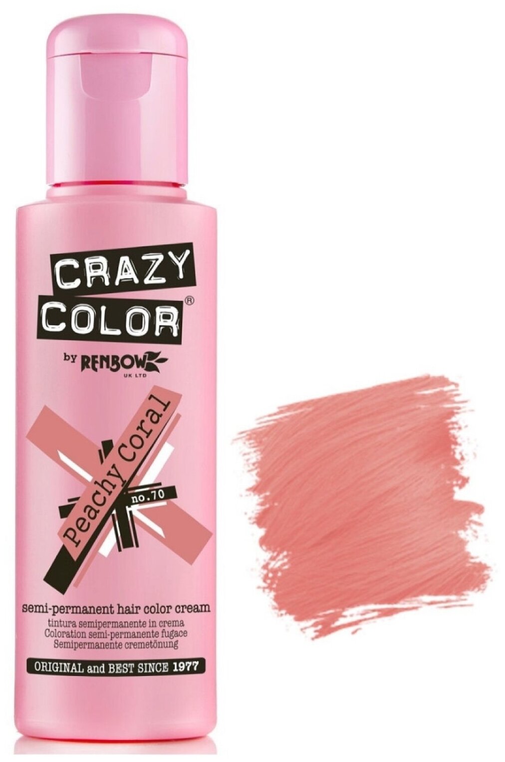 CRAZY COLOR Яркая краска, пигмент прямого действия, персиковый/70, 100 мл