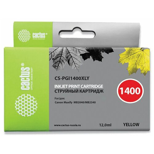 Картридж струйный CACTUS (CS-PGI1400XLY) для CANON МВ2040/МВ2340, желтый