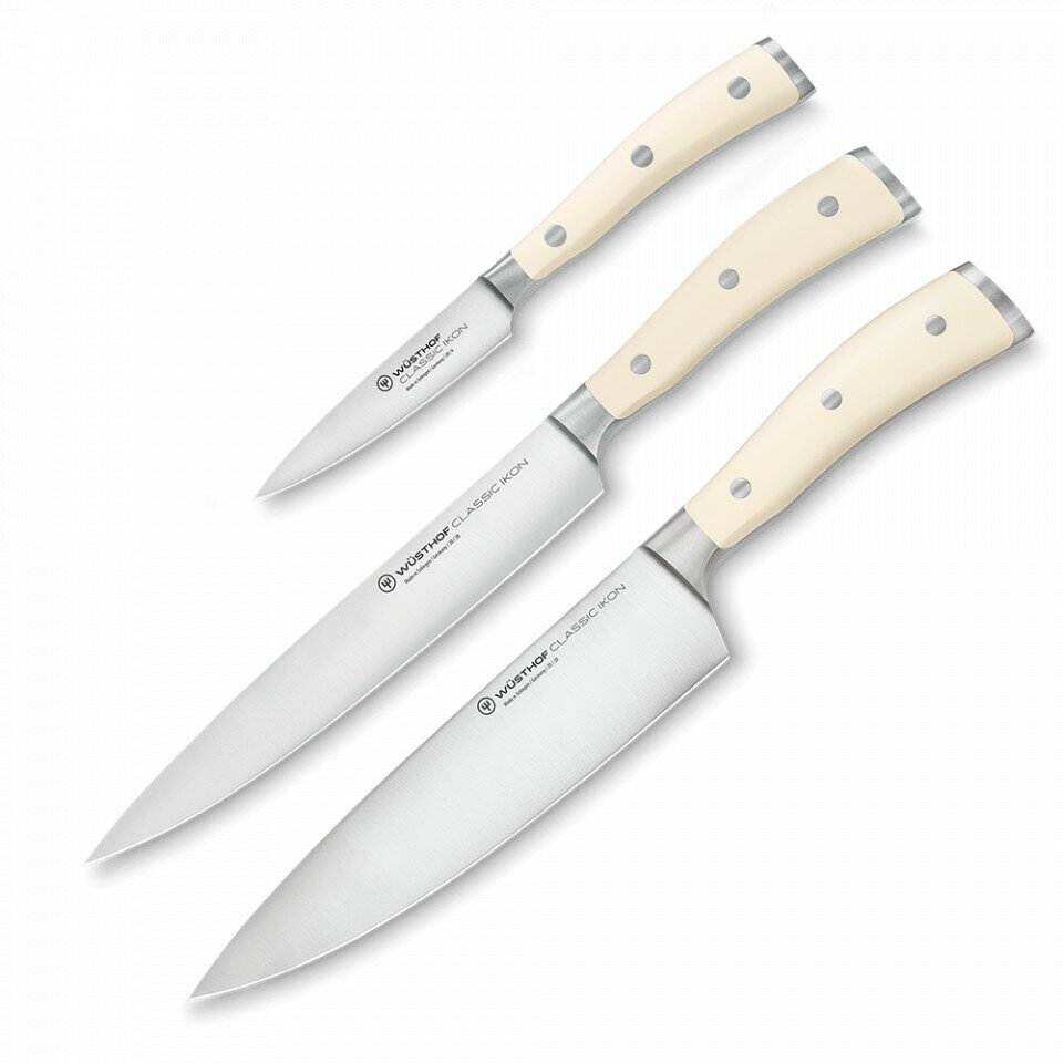 Набор кухонных ножей 3 штуки, серия Ikon Cream White 9601-0 WUS WUESTHOF