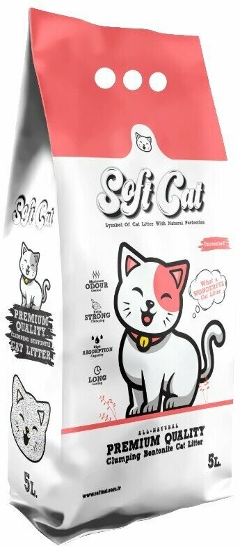 Наполнитель для кошек Soft Cat, комкующийся без запаха 5 л - фотография № 9