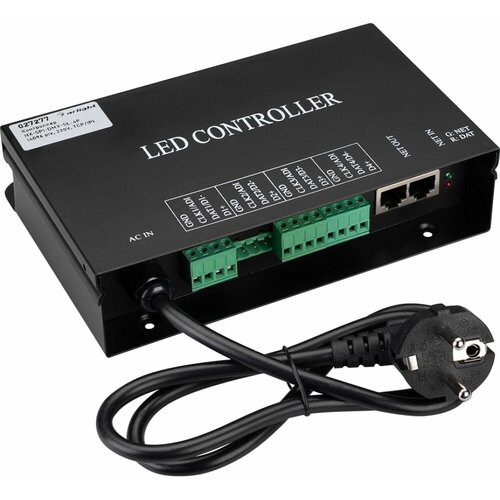 Контроллер HX-SPI-DMX-SL-4P (4096 pix, 220V, TCP/IP, add, ArtNet) (Arlight, IP20 Металл, 2 года)