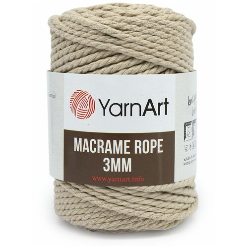 Пряжа YarnArt Macrame Rope 3 мм, 7730464_753 светло-бежевый, 250 г, 63 м, 4 шт
