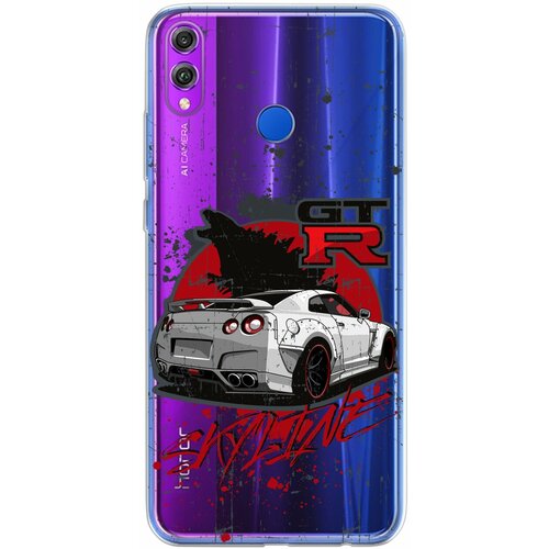 Силиконовый чехол Mcover для Huawei Honor 8X с рисунком Nissan GTR Skyline силиконовый чехол mcover для huawei nova 9se с рисунком машина nissan gtr skyline