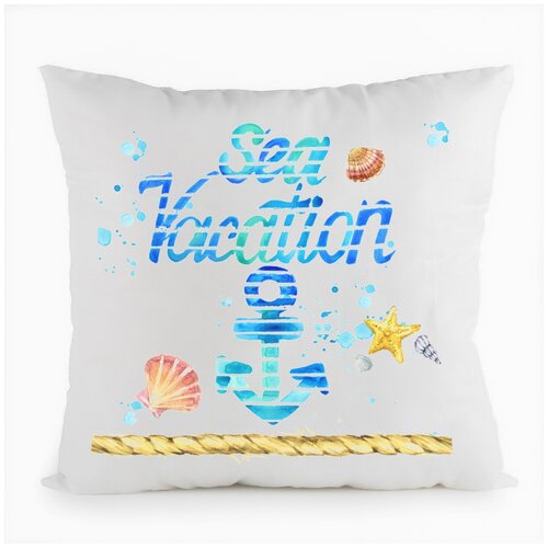 фото Подушка белая coolpodarok sea vacation,белая