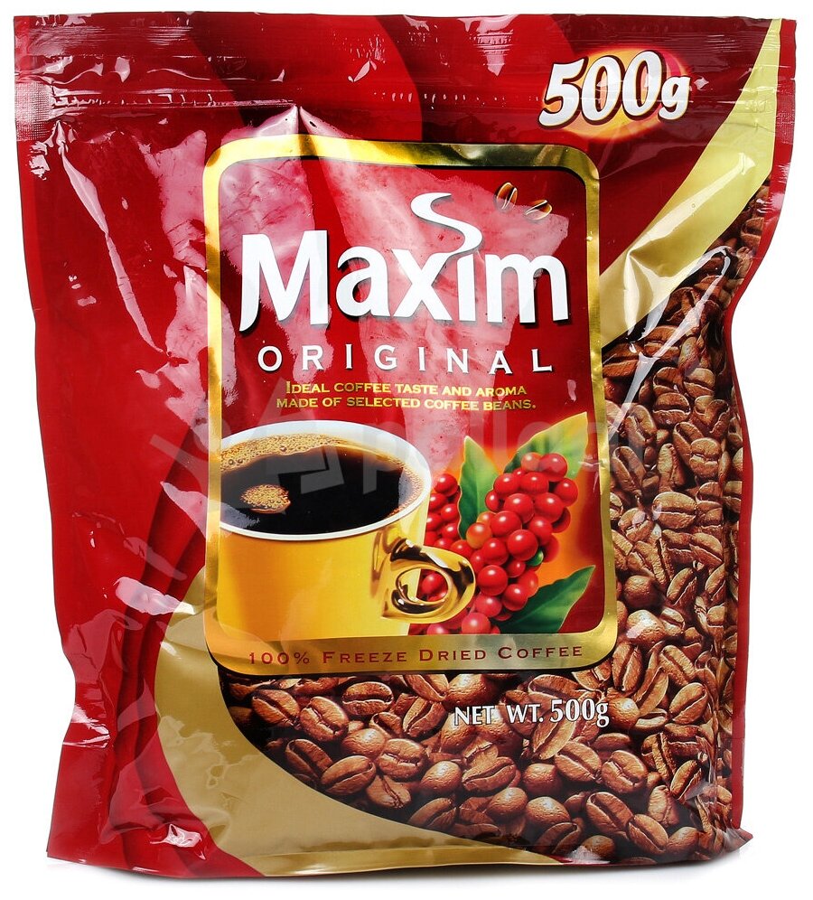Кофе растворимый Maxim Original натуральный сублимированный, пакет, 500 г
