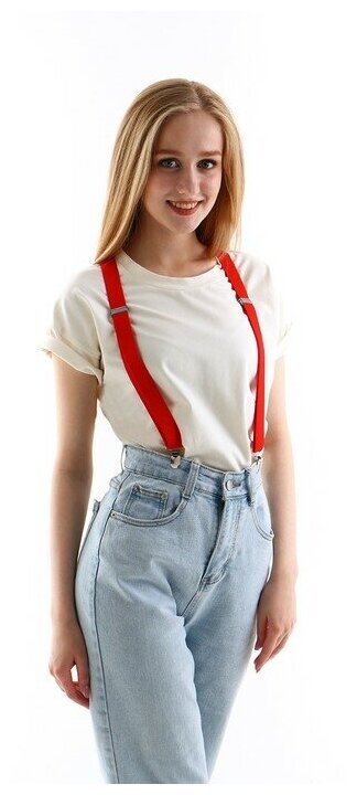 Подтяжки   красный