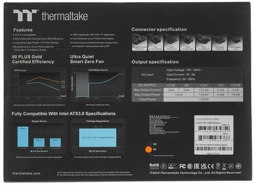 Блок питания Thermaltake Toughpower GF3 1350W Gold TPD-1350AH2FSG PS-TPD-1350FNFAGE-4 - фото №12