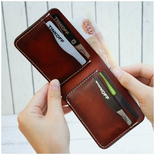 фото Мужской кошелек из натуральной кожи/кожаное портмоне saffa leather