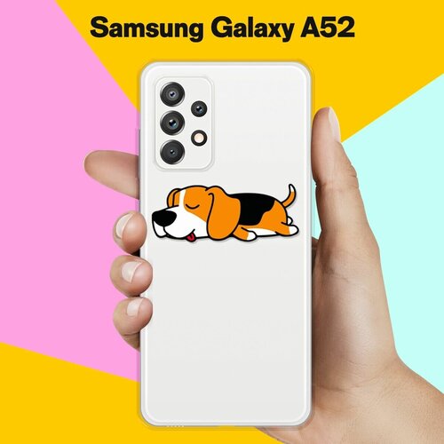 Силиконовый чехол Уставший бигль на Samsung Galaxy A52 силиконовый чехол уставший бигль на samsung galaxy a21s
